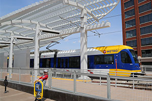 train passing through target field station