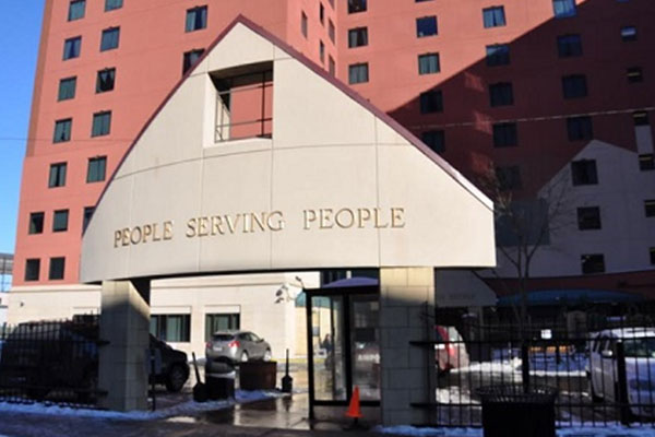 people serving people building